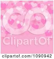 Clipart Pink Sparkly Valentine Heart Background With Copyspace Royalty Free Vector Illustration by Pushkin