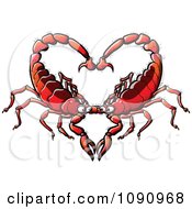 Red Scorpion Couple Forming A Heart
