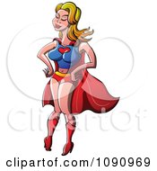 Clipart Sexy Love Super Woman Posing Royalty Free Vector Illustration by Zooco