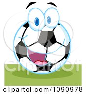 Smiling Soccer Ball Character
