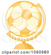 Clipart Gold Soccer Ball Globe Royalty Free Vector Illustration by Hit Toon