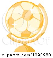 Poster, Art Print Of Gold Soccer Ball Globe