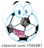 Clipart Happy Soccer Ball Character Royalty Free Vector Illustration