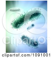 Poster, Art Print Of 3d Macro View Of Green Bacteria