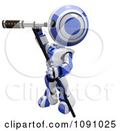 Clipart 3d Robot And Telescope Royalty Free CGI Illustration