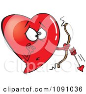 Red Heart Cupid With A Broken Arrow