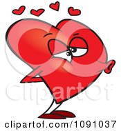 Poster, Art Print Of Red Heart Puckered For A Kiss