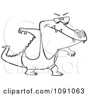 Clipart Outlined Wrestler Alligator Royalty Free Vector Illustration by toonaday