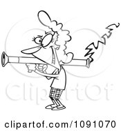 Poster, Art Print Of Outlined Woman Scorned Shooting A Bazooka