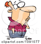 Clipart Man Grounded And Stuck In The Soil Royalty Free Vector Illustration