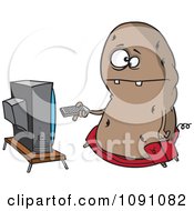Poster, Art Print Of Fat Couch Potato Flipping Through Channels On The Tv