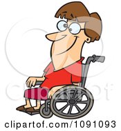 Poster, Art Print Of Smiling Woman In A Wheelchair