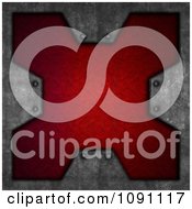 Clipart 3d Red Leather Cross Plaque Over Steel Royalty Free CGI Illustration