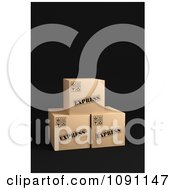 Poster, Art Print Of 3d Cardboard Express Shipping Parcel Boxes