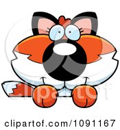 Clipart Cute Fox Over A Surface Royalty Free Vector Illustration