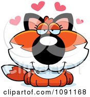 Clipart Cute Loving Fox Royalty Free Vector Illustration