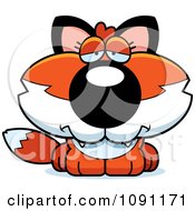 Clipart Cute Sad Fox Royalty Free Vector Illustration