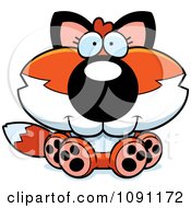 Clipart Cute Sitting Fox Royalty Free Vector Illustration