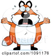 Clipart Chubby Fox Panicking Royalty Free Vector Illustration