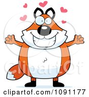 Clipart Chubby Fox Wanting A Hug Royalty Free Vector Illustration