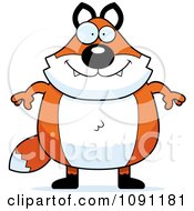 Clipart Chubby Fox Royalty Free Vector Illustration by Cory Thoman