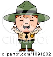 Poster, Art Print Of Happy Forest Ranger Boy Cheering