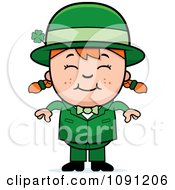 Clipart Happy Child Leprechaun Girl Royalty Free Vector Illustration