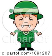 Clipart Mad Child Leprechaun Boy Royalty Free Vector Illustration