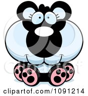 Clipart Cute Sitting Panda Royalty Free Vector Illustration