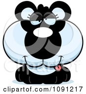 Clipart Cute Dumb Panda Royalty Free Vector Illustration