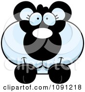 Clipart Cute Panda Over A Surface Royalty Free Vector Illustration
