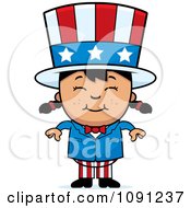 Poster, Art Print Of Happy Asian Uncle Sam Girl