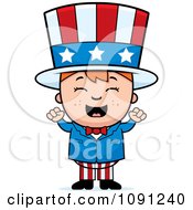 Poster, Art Print Of Happy Uncle Sam Boy Cheering