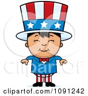 Clipart Happy Asian Uncle Sam Boy Royalty Free Vector Illustration