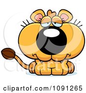 Clipart Cute Sad Lioness Royalty Free Vector Illustration