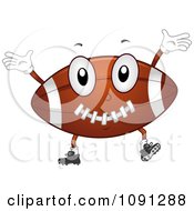 Clipart Football Character Cheering Royalty Free Vector Illustration by BNP Design Studio