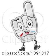 Clipart Number One Hand Character Royalty Free Vector Illustration