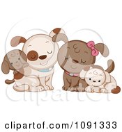 Poster, Art Print Of Cute Dog Family