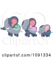 Poster, Art Print Of Cute Elephant Family Walking