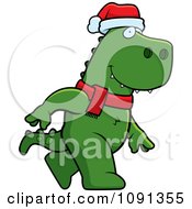 Poster, Art Print Of Walking Christmas T Rex