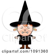 Clipart Mad Halloween Witch Girl Royalty Free Vector Illustration
