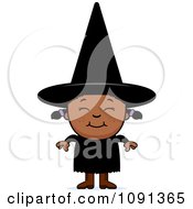 Poster, Art Print Of Happy Black Halloween Witch Girl