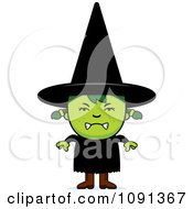 Poster, Art Print Of Mad Green Halloween Witch Girl