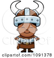 Clipart Happy Black Viking Boy Royalty Free Vector Illustration