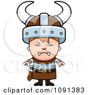 Clipart Mad Viking Boy Royalty Free Vector Illustration