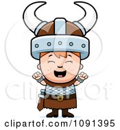 Poster, Art Print Of Happy Viking Boy Cheering
