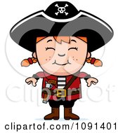 Clipart Happy Pirate Girl Royalty Free Vector Illustration