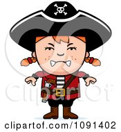 Clipart Mad Pirate Girl Royalty Free Vector Illustration