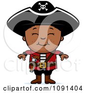 Clipart Happy Black Pirate Boy Royalty Free Vector Illustration