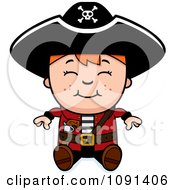 Clipart Happy Pirate Boy Sitting Royalty Free Vector Illustration by Cory Thoman
